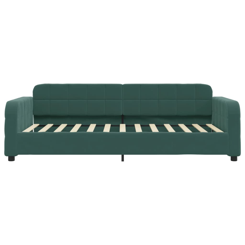 vidaXL Divano Letto Estraibile Cassetti Verde Scuro 90x200cm Velluto