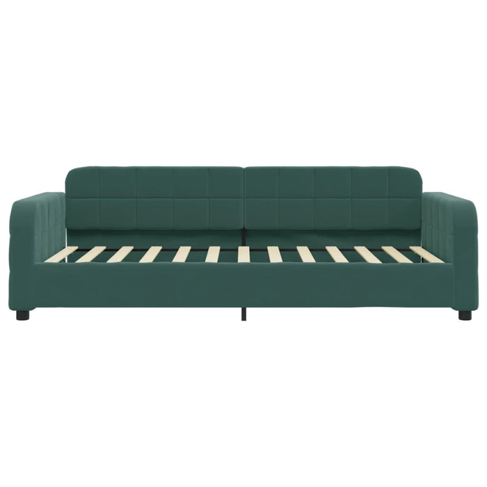 vidaXL Divano Letto Estraibile Cassetti Verde Scuro 90x200cm Velluto