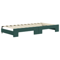 vidaXL Divano Letto Estraibile Cassetti Verde Scuro 90x200cm Velluto