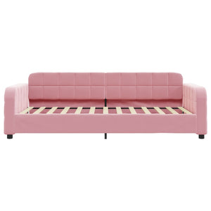 Divano Letto Estraibile con Cassetti Rosa 90x200 cm Velluto 3196980