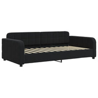 Divano Letto Estraibile con Cassetti Nero 90x200 cm in Velluto