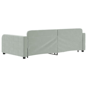 Divano Letto Estraibile Cassetti-Sofa Letto-Daybed Grigio Chiaro 100x200 Velluto 869942