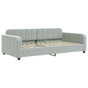 Divano Letto Estraibile Cassetti-Sofa Letto-Daybed Grigio Chiaro 100x200 Velluto 869942