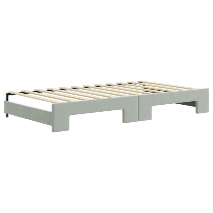 Divano Letto Estraibile Cassetti-Sofa Letto-Daybed Grigio Chiaro 100x200 Velluto 869942