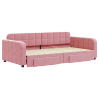 vidaXL Divano Letto Estraibile con Cassetti Rosa 100x200 cm Velluto