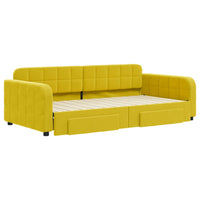 Divano Letto Estraibile con Cassetti Giallo 100x200cm Velluto 3196989