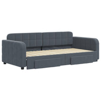 vidaXL Divano Letto Estraibile Cassetti Grigio Scuro 90x190cm Velluto