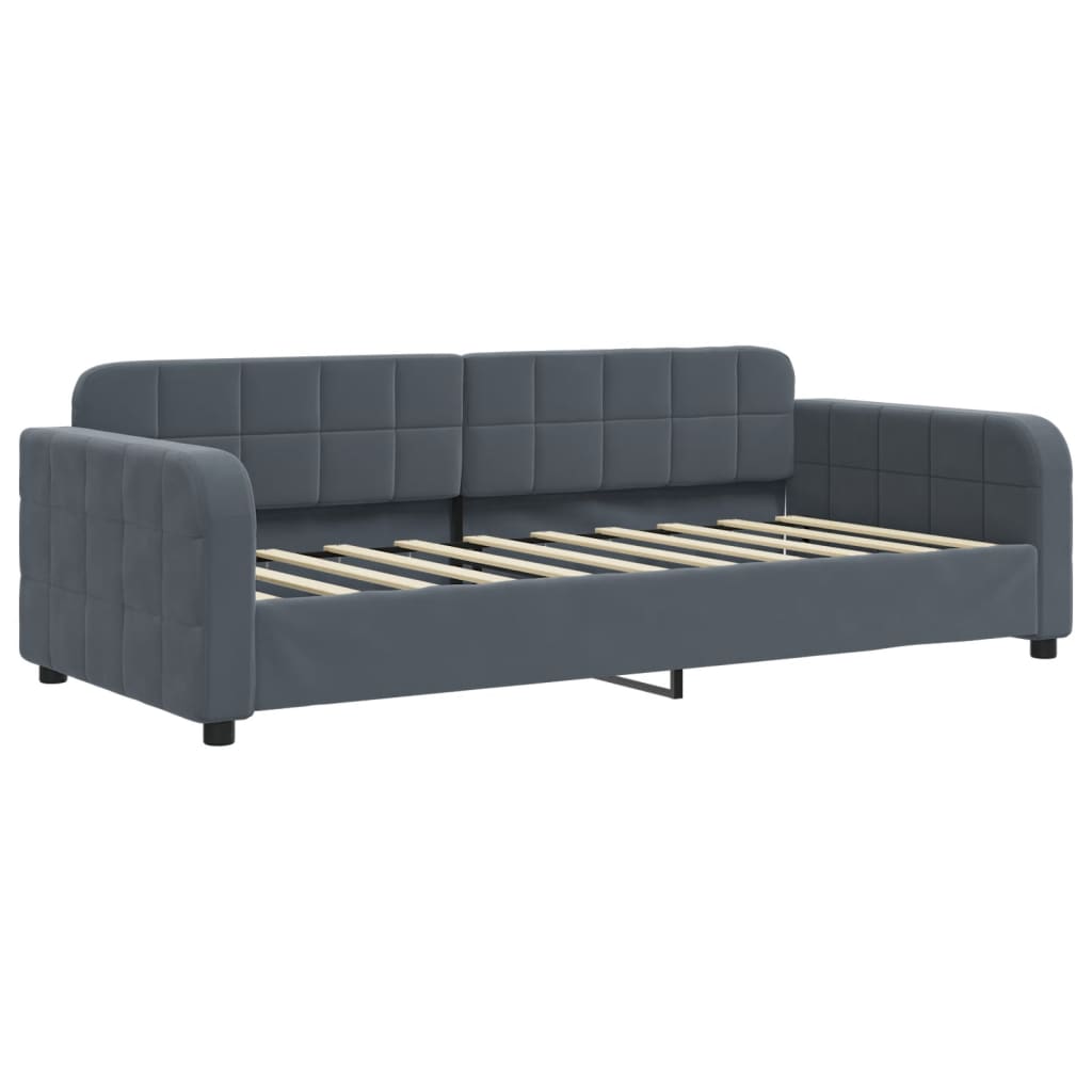 vidaXL Divano Letto Estraibile Cassetti Grigio Scuro 90x190cm Velluto