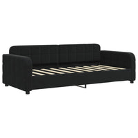 Divano Letto Estraibile con Cassetti Nero 90x190 cm in Velluto