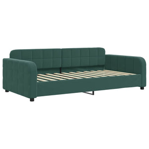 Divano Letto Estraibile Cassetti Verde Scuro 100x200cm Velluto 3197010