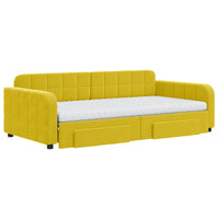 Divano Letto Estraibile con Cassetti Giallo 100x200cm Vellutocod mxl 106710
