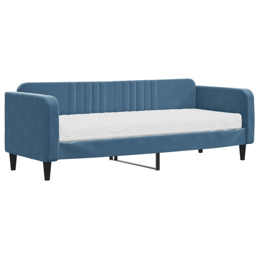 Divano Letto con Materasso-Sofa Letto-Daybed Blu 80x200 cm in Velluto 196691