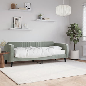 Divano Letto con Materasso-Sofa Letto-Daybed Grigio Chiaro 80x200 cm in Velluto 870312