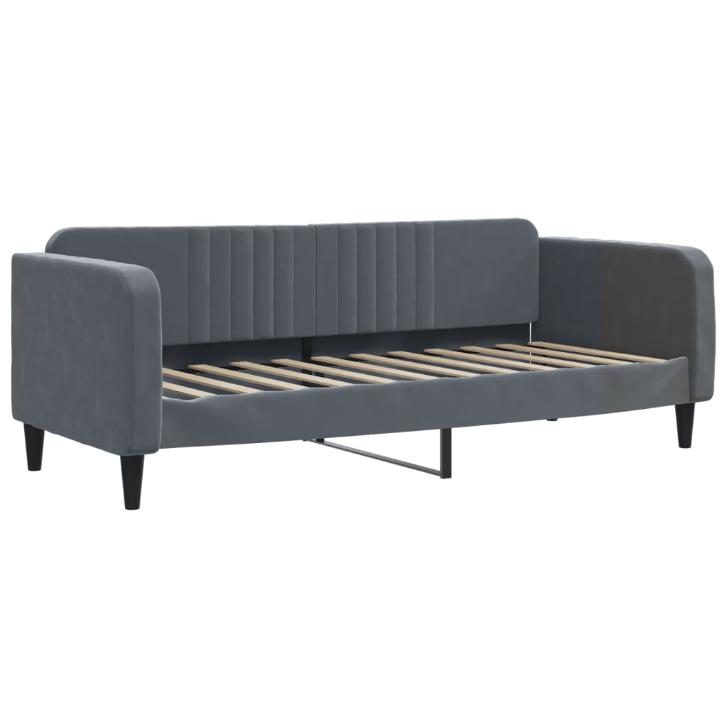 Divano Letto con Materasso-Sofa Letto-Daybed Grigio Scuro 80x200 cm in Velluto 608887