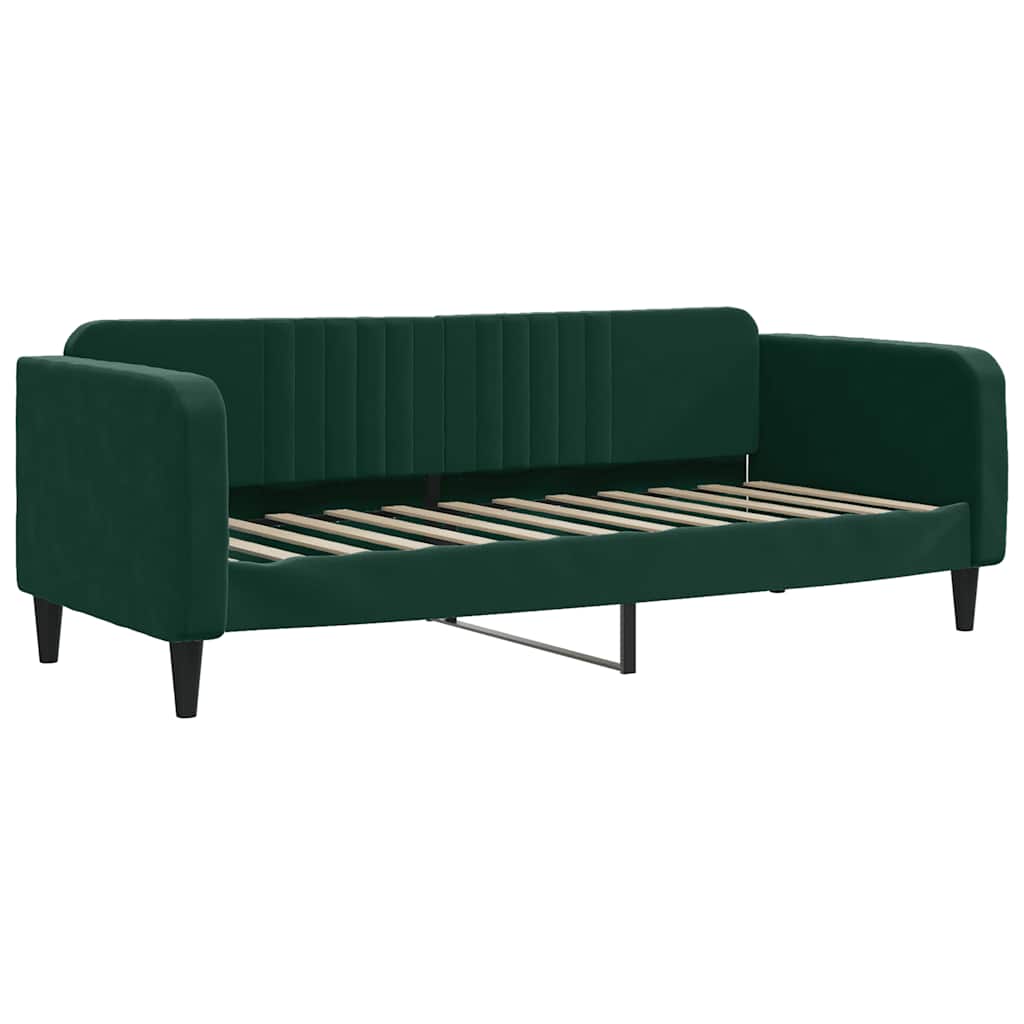 Divano Letto con Materasso-Sofa Letto-Daybed Verde Scuro 80x200 cm in Velluto 527289