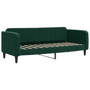 Divano Letto con Materasso-Sofa Letto-Daybed Verde Scuro 80x200 cm in Velluto 527289