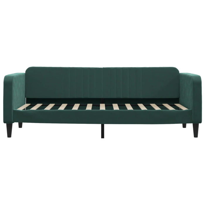 Divano Letto con Materasso Verde Scuro 80x200 cm in Velluto