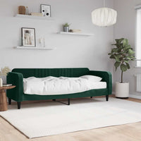 Divano Letto con Materasso-Sofa Letto-Daybed Verde Scuro 80x200 cm in Velluto 527289