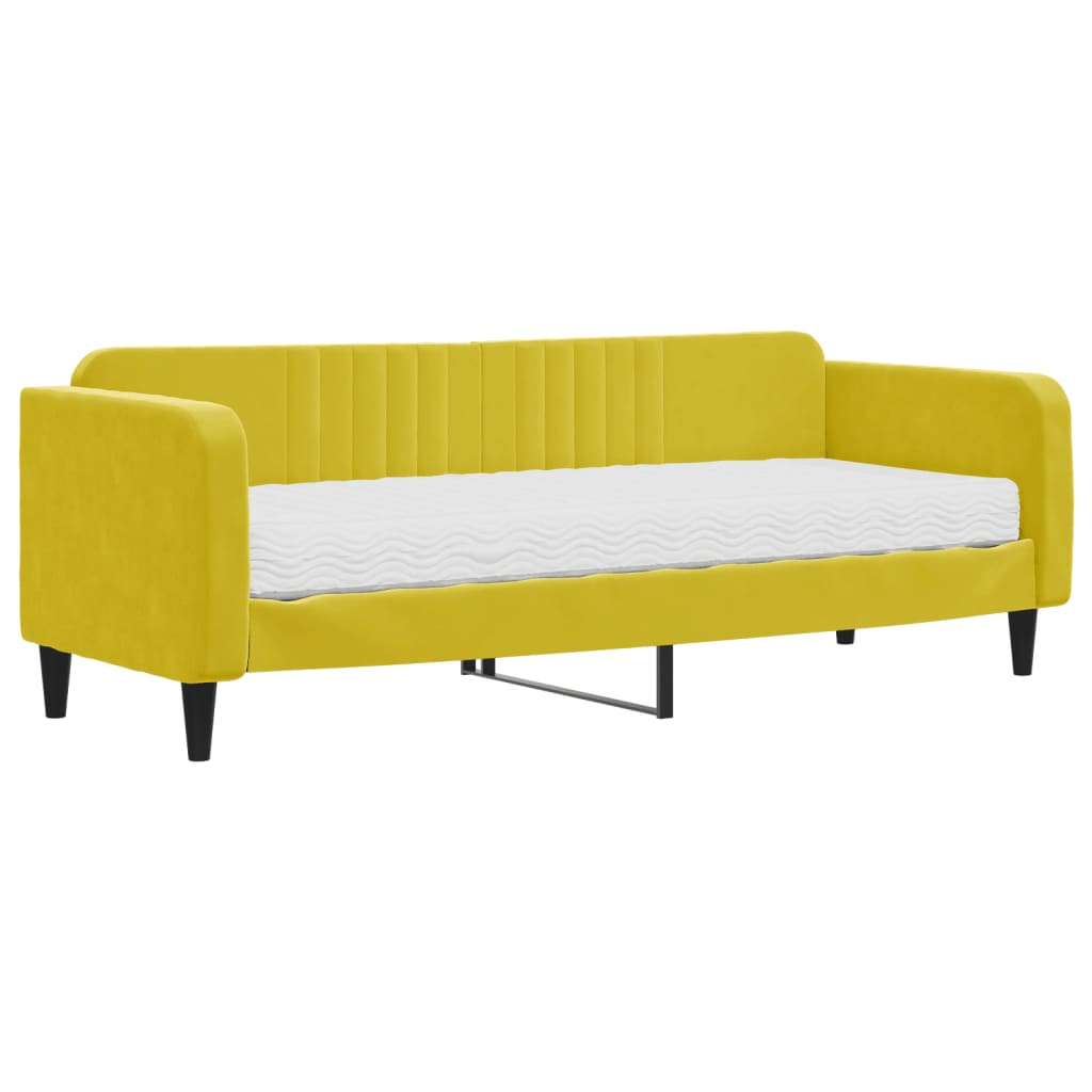 Divano Letto con Materasso Giallo 80x200 cm in Vellutocod mxl 122385