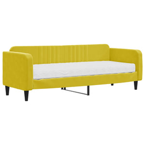 Divano Letto con Materasso Giallo 80x200 cm in Velluto 3197037