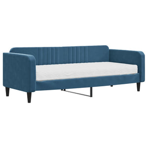 Divano Letto con Materasso-Sofa Letto-Daybed Blu 90x200 cm in Velluto 585924
