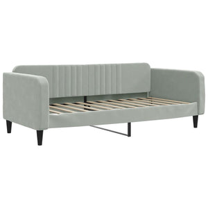 Divano Letto con Materasso-Sofa Letto-Daybed Grigio Chiaro 90x200 cm in Velluto 159114