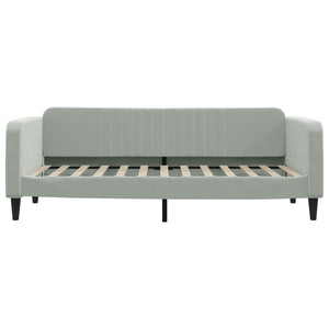 Divano Letto con Materasso Grigio Chiaro 90x200 cm in Velluto 3197039