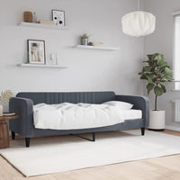 Divano Letto con Materasso-Sofa Letto-Daybed Grigio Scuro 90x200 cm in Velluto 875439