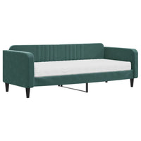 Divano Letto con Materasso Verde Scuro 90x200 cm in Velluto 3197041