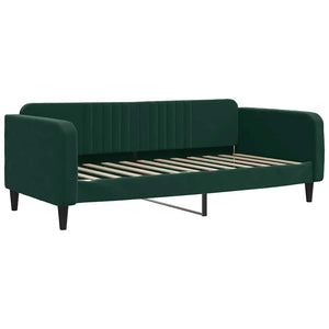 Divano Letto con Materasso-Sofa Letto-Daybed Verde Scuro 90x200 cm in Velluto 436335
