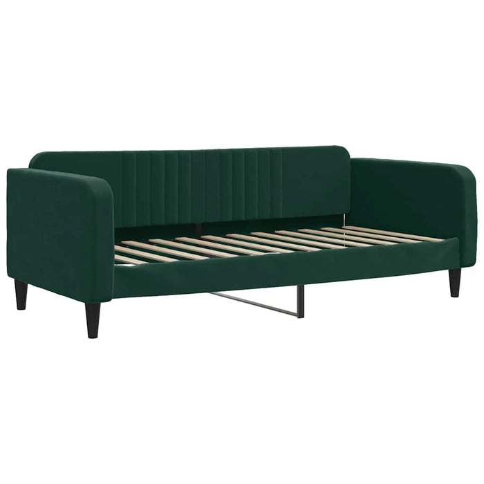 Divano Letto con Materasso-Sofa Letto-Daybed Verde Scuro 90x200 cm in Velluto 436335