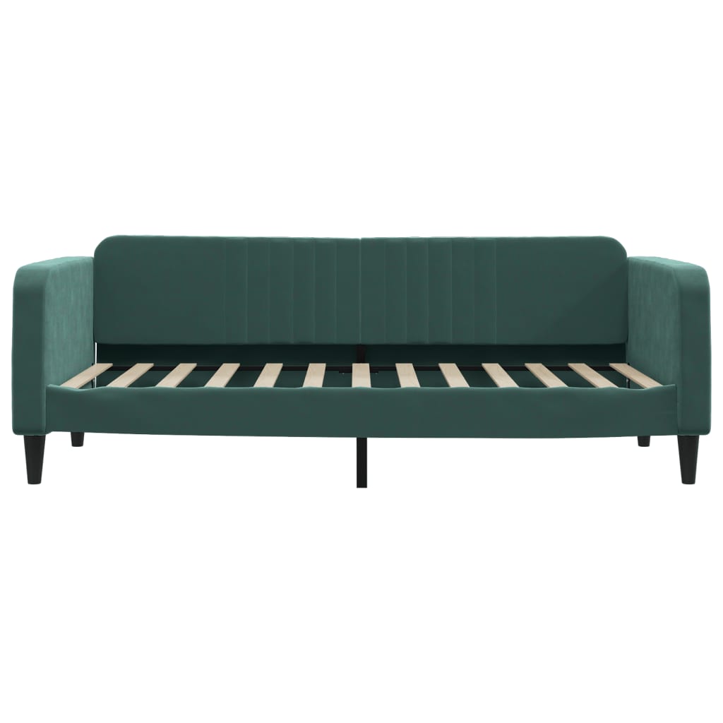 Divano Letto con Materasso Verde Scuro 90x200 cm in Velluto