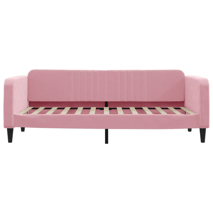 Divano Letto con Materasso Rosa 90x200 cm in Velluto 3197042