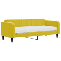 Divano Letto con Materasso Giallo 90x200 cm in Velluto 3197044