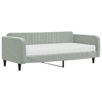 Divano Letto con Materasso-Sofa Letto-Daybed Grigio Chiaro 100x200 cm in Velluto 409720