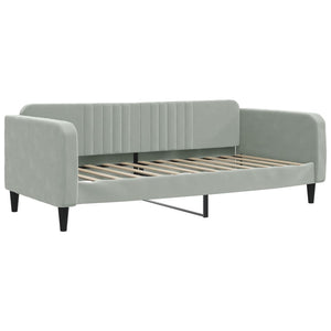 Divano Letto con Materasso-Sofa Letto-Daybed Grigio Chiaro 100x200 cm in Velluto 409720