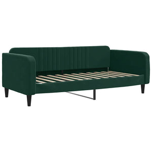 Divano Letto con Materasso-Sofa Letto-Daybed Verde Scuro 100x200 cm in Velluto 889049