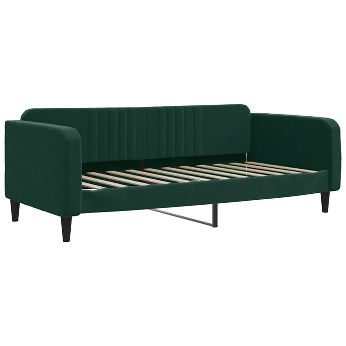 Divano Letto con Materasso-Sofa Letto-Daybed Verde Scuro 100x200 cm in Velluto 889049