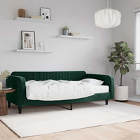Divano Letto con Materasso-Sofa Letto-Daybed Verde Scuro 100x200 cm in Velluto 889049