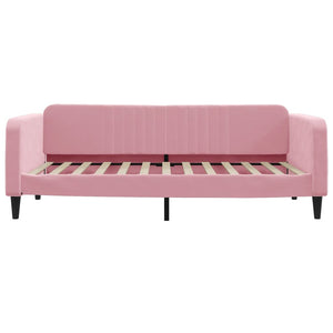 Divano Letto con Materasso Rosa 100x200 cm in Velluto 3197049