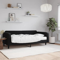 Divano Letto con Materasso-Sofa Letto-Daybed Nero 100x200 cm in Velluto 442088