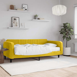 Divano Letto con Materasso-Sofa Letto-Daybed Giallo 100x200 cm in Velluto 785405