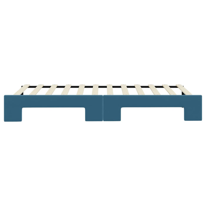 Divano Letto con Letto Estraibile Blu 80x200 cm in Velluto