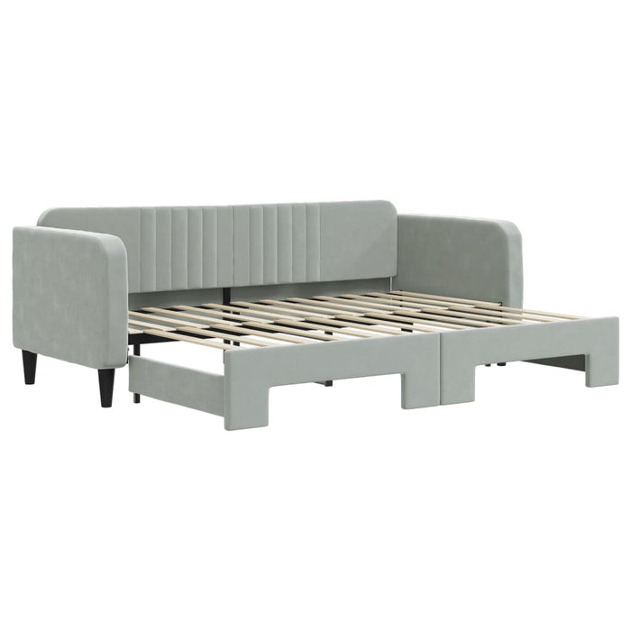 Divano Letto con Letto Estraibile-Sofa Letto-Daybed Grigio Chiaro 80x200 Velluto 947603