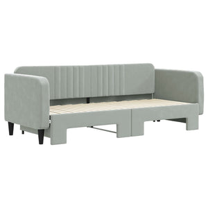 Divano Letto con Letto Estraibile-Sofa Letto-Daybed Grigio Chiaro 80x200 Velluto 947603
