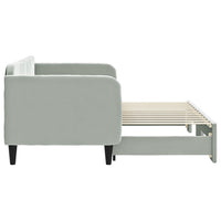 Divano Letto con Letto Estraibile Grigio Chiaro 80x200 Velluto 3197056