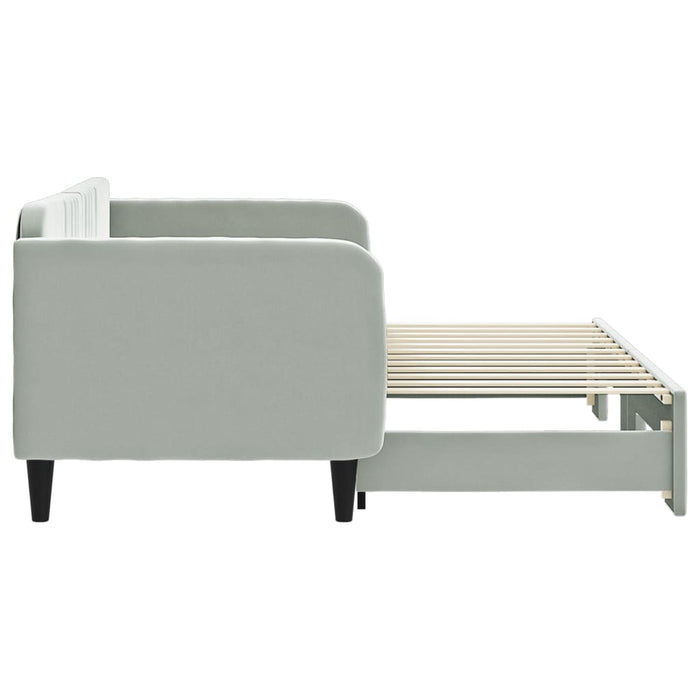 Divano Letto con Letto Estraibile Grigio Chiaro 80x200 Velluto