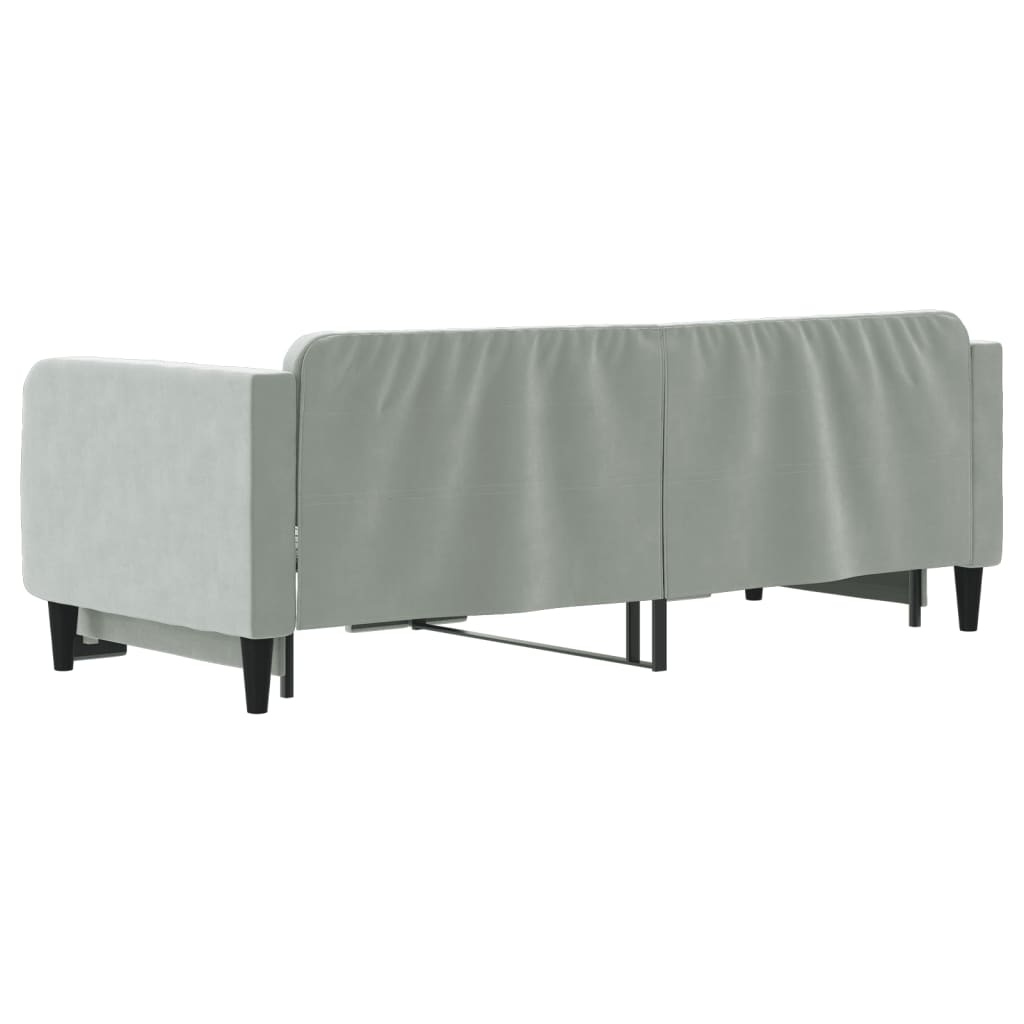 Divano Letto con Letto Estraibile Grigio Chiaro 80x200 Velluto 3197056