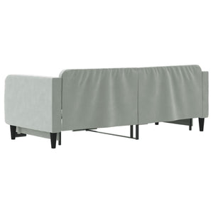 Divano Letto con Letto Estraibile Grigio Chiaro 80x200 Velluto 3197056