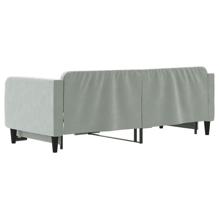Divano Letto con Letto Estraibile Grigio Chiaro 80x200 Velluto
